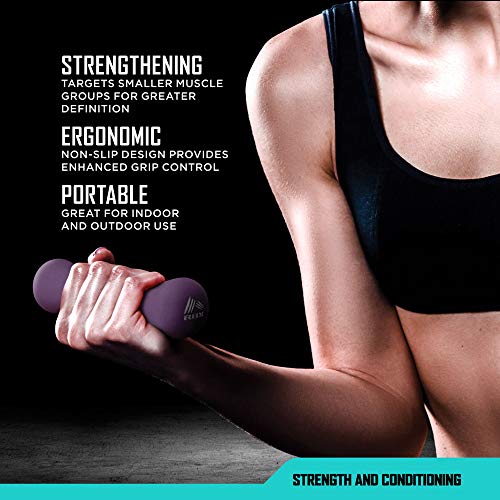 Rbx Weights Dumbbells Set - Neoprene Arm Weights With Non-Slip Grip, Strength Training Equipment Workout Weights For At Home Or Gym Training, Anti-Roll #TOP2