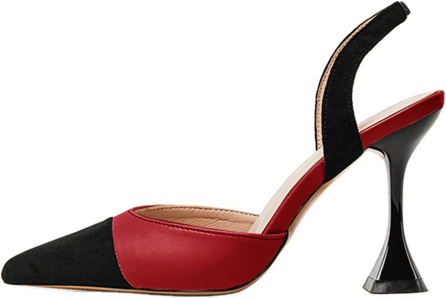 black and red jordan heels