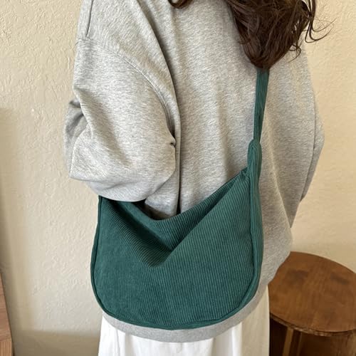 eYLun Women Corduroy Crossbody Bag Small Tote Bag Shoulder Handbag Adjustable Mini Crescent Bags3