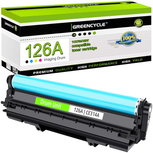 GREENCYCLE Imaging Drum Replacement Compatible for HP 126A CE314A Work with Laserjet Pro 100 MFP M175a M175nw M275 M275nw CP1025 CP1025nw Printer (1-Pack, Black / Color)