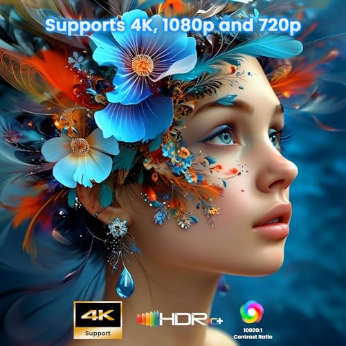 Mini proyector portátil 4K con auto keystone y doble control para evitar cortes 7