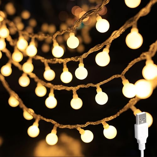 USB Lichterkette Innen,6M 40LED Kugel Lichterkette...