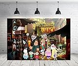 Wooden Backdrop 5x3ft Photo Background for Birthday Party Supplies Gravity Falls Birthday Baby Shower Banner for Party Decorations