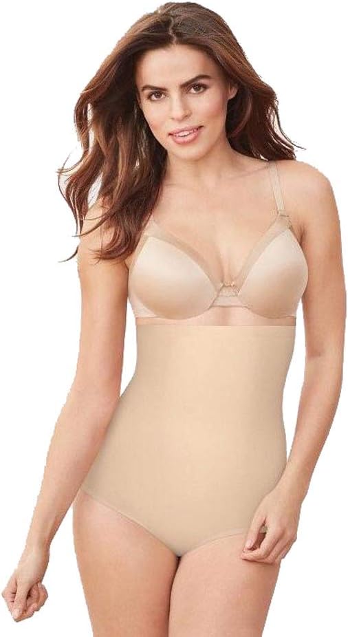 MaidenformSelf Expressions Women's Cover Your Bases High Waist Briefs - (Nude, L)