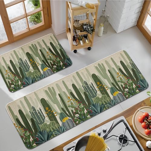safarsa Green Kitchen Rugs and Mats Rubber Backing Non Skid