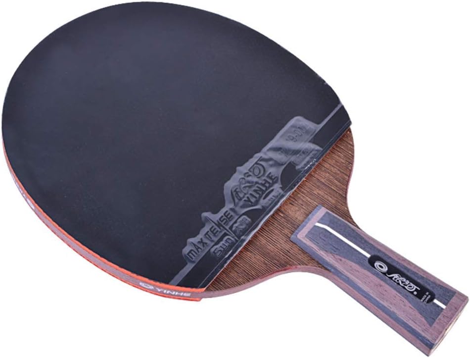 5-ply Wood 2-ply Carbon Table Tennis Bat Professional Ping Pong Racket Non-Slip Comfortable Grip/As Shown/Long Handle