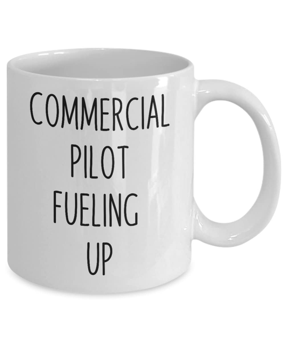 Commercial Pilot Coffee Mug, Commercial Pilot Fueling up Coffee Mug Cup, Gifts for Commercial Pilots 11oz 15oz