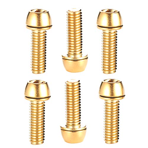 Abilieauty, 6 Pernos de Tornillos de Colores de Titanio M5 x 18 mm para Manillar de Bicicleta de montaña