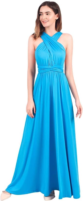 Damen Lang V-Ausschnitt Rüschen Chiffon Gelb Braut Produktbild-Vorschau 5