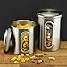 Canister Sets for Kitchen Counter - Kitchen Decor Sets - Brushed Stainless Steel - Sugar Containers for Countertop - Flour Sugar Canister Set - Sugar Jars for Kitchen - Kitchen Canisters Set of 4