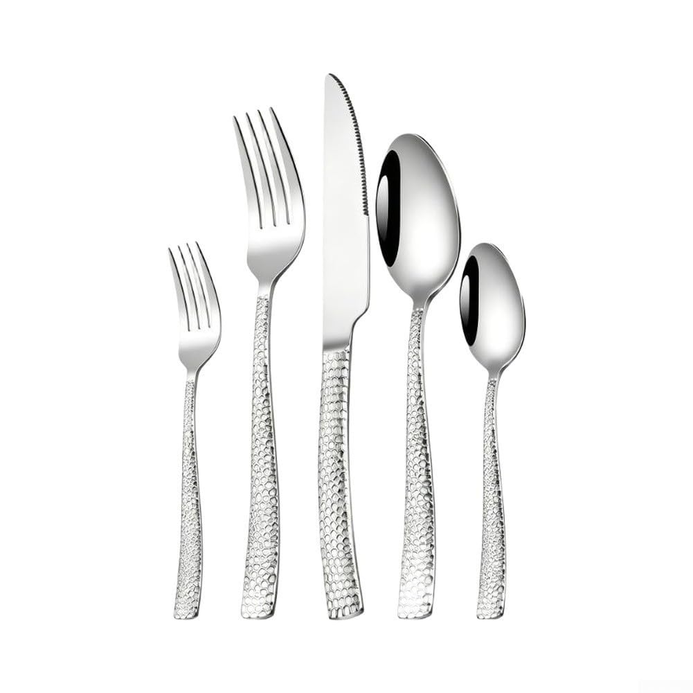 Set Posate Acciaio 40 Finitura Lucida Set Posate Acciaio 40 Finitura | Finitura a , design classico, lavabile in lavastoviglie, per ideale per uso quotidiano, argento luminoso