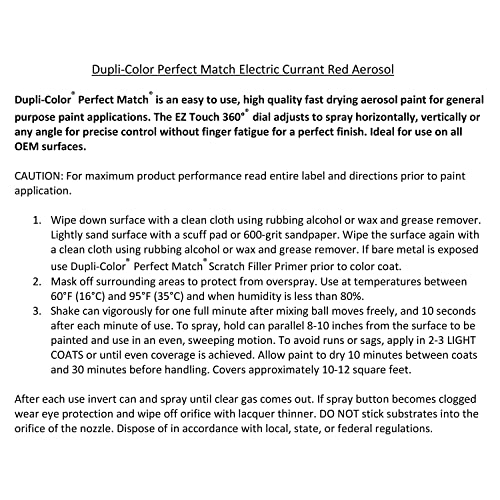 Image of Dupli-Color EBFM03177 Perfect Match Automotive Spray, Ford Electric Currant Red Metallic, EG a€ inch 8 oz. Aerosol Can