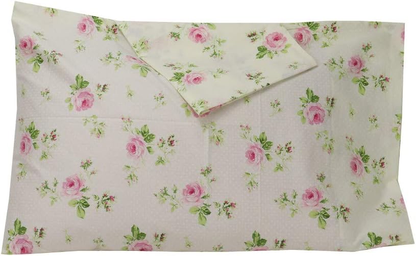 Set of 2 Pillow Cases Standard Size, 600 Thread Count Cotton Pillow Covers Red Floral Printed, 20"x 30"