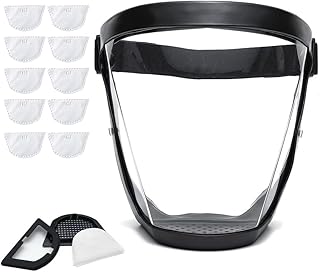 Clear Plastic Full Face Shield for Adults Women Men, Adjustable Reusable Super Face Protect shield, Lightweight andHigh-Definition Safety Face Shield Anti Fog