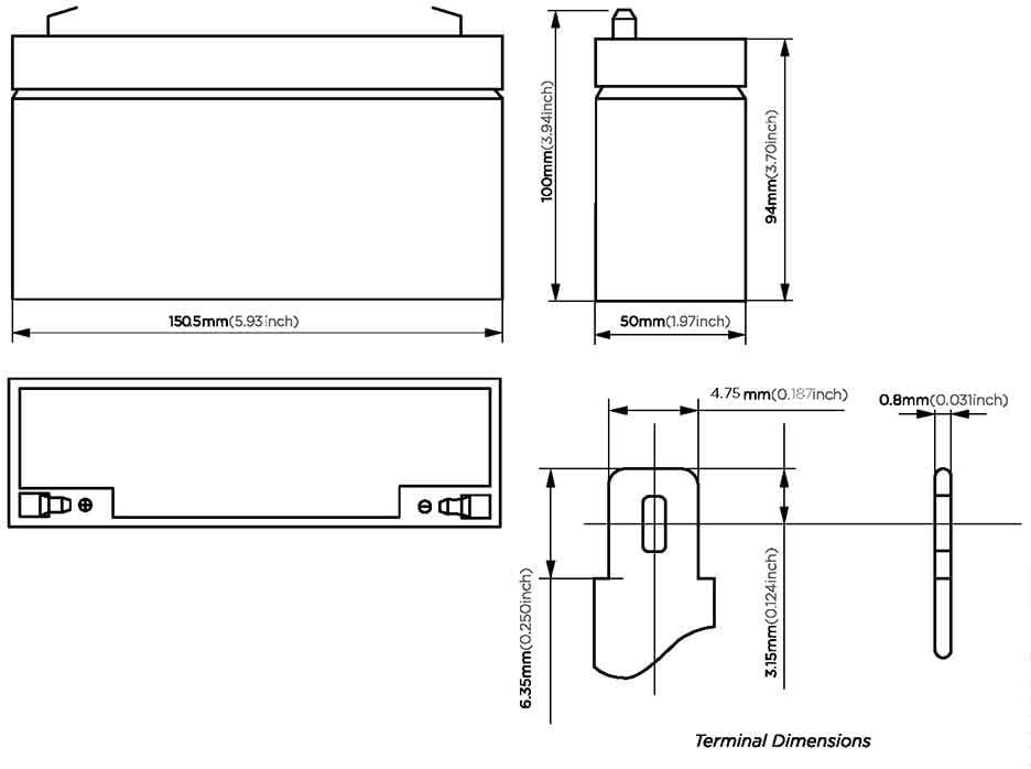 BatteryGuy Stealth II Hoverboard Replacement 6V 12AH SLA Batteries Brand Equivalent (Rechargeable, High Rate) - Qty of 4