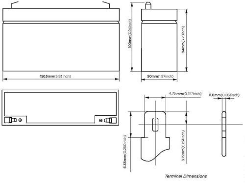 Miniatura 5 de BatteryGuy Batería SLA de 6 V 12 Ah - BG-6100F1 (recargable) - Cantidad de 1