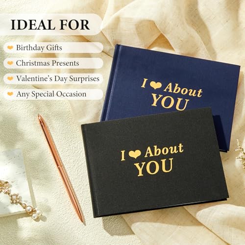 What I Love About You Book, 50 Reasons Why I Love You Guided Journal, Fiance Gifts For Him - Romantic Couples Keepsake, I Love You Gifts, Birthday Gift For Boyfriend, 5 Year Anniversary for Him,（Blue） — view 5
