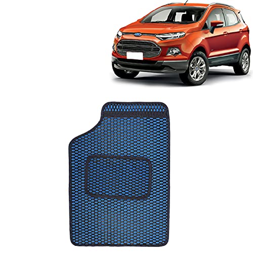 Image of Kingsway Dotted Design Car Floor Foot Mats Universal Fit for Ford Ecosport, Model Year : 2012-2016, Water and Dustproof, Color Blue, Set of 5 Pieces