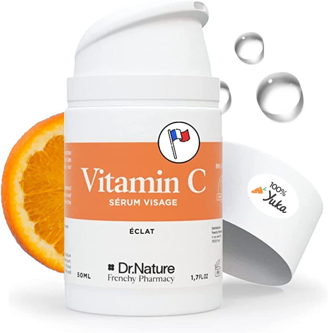 Serum Vitamine C Anti Tache et Cicatrice pour Peaux Sensibles - Serum Anti Taches Brunes Visage et Anti Rides 50 ML - 100% YUKA - Serum Anti Age et Eclat - Soin de Jour Visage