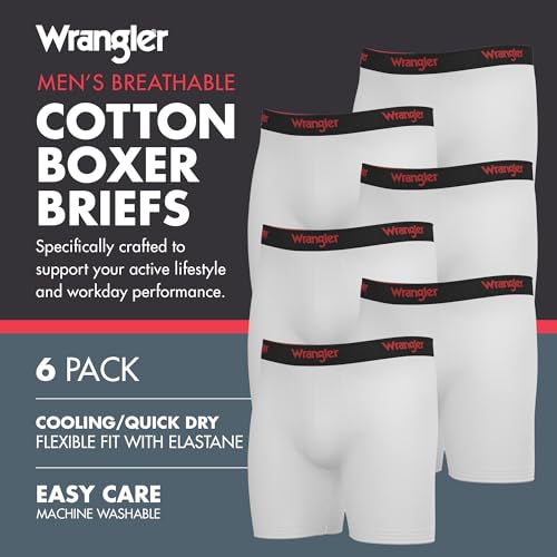 Wrangler 6 Pack Cotton Mens Boxer Briefs Moisture Wicking Dry Fit Mens Underwear2