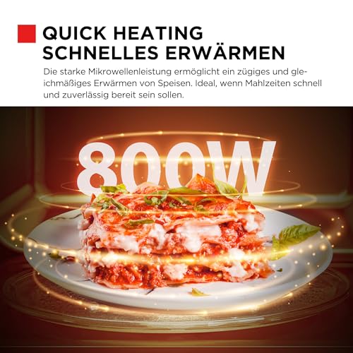 TOSHIBA Multifunktionale Mikrowelle in spiegelndem Schwarz|20 Liter|800W|Digitale Solo-Klein Mikrowelle mit 11 Leistungsstufen|6 Automatikprogrammen|Express-Kochfunktion|Auftauen|MW3-EM20PE(BM)