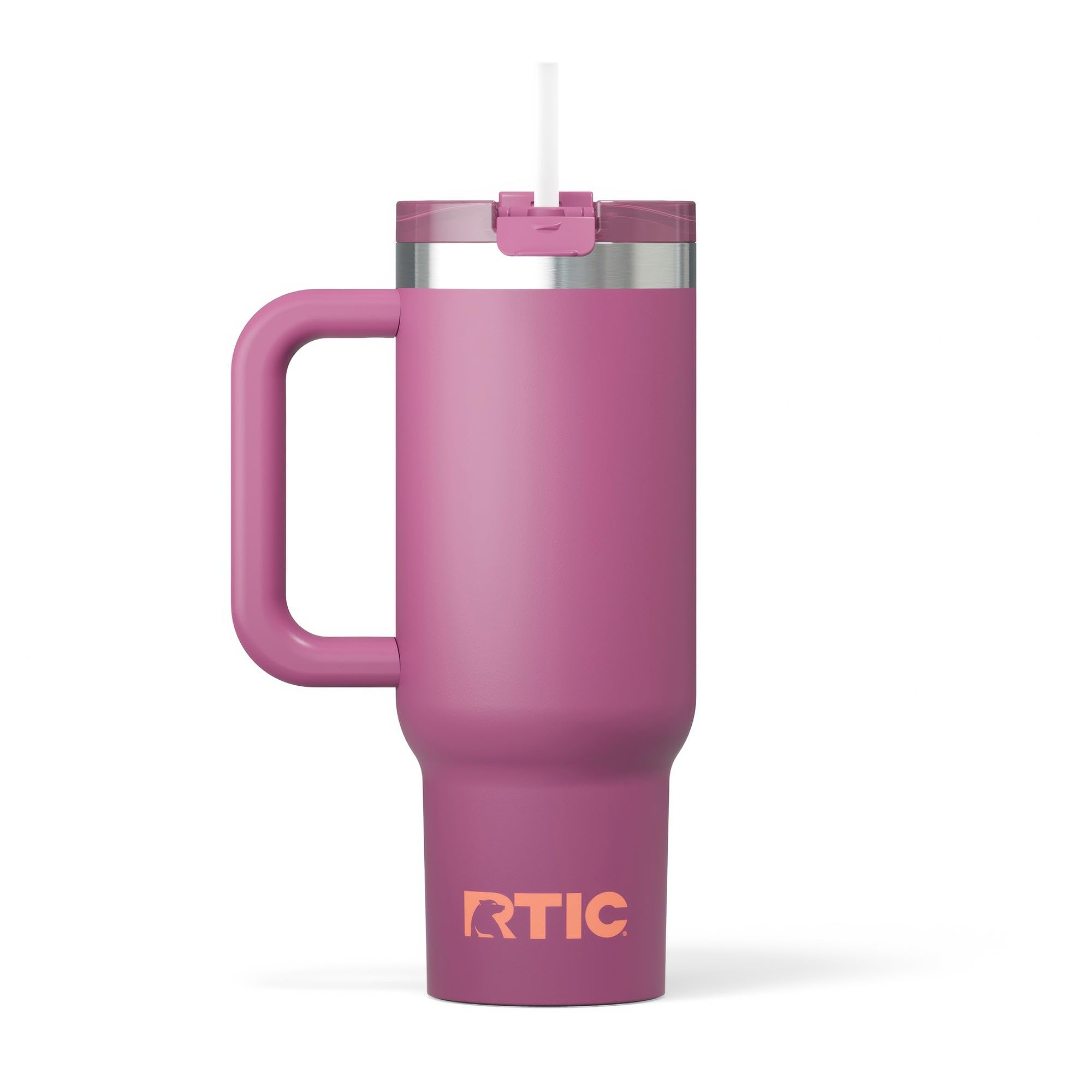 RTIC 30 oz Road Trip Tumbler Double-Walled Ceramic Lined InsulatedStainless Steel Portable Travel Coffee Mug Cup with Lid, Handle and Straw, Orchid