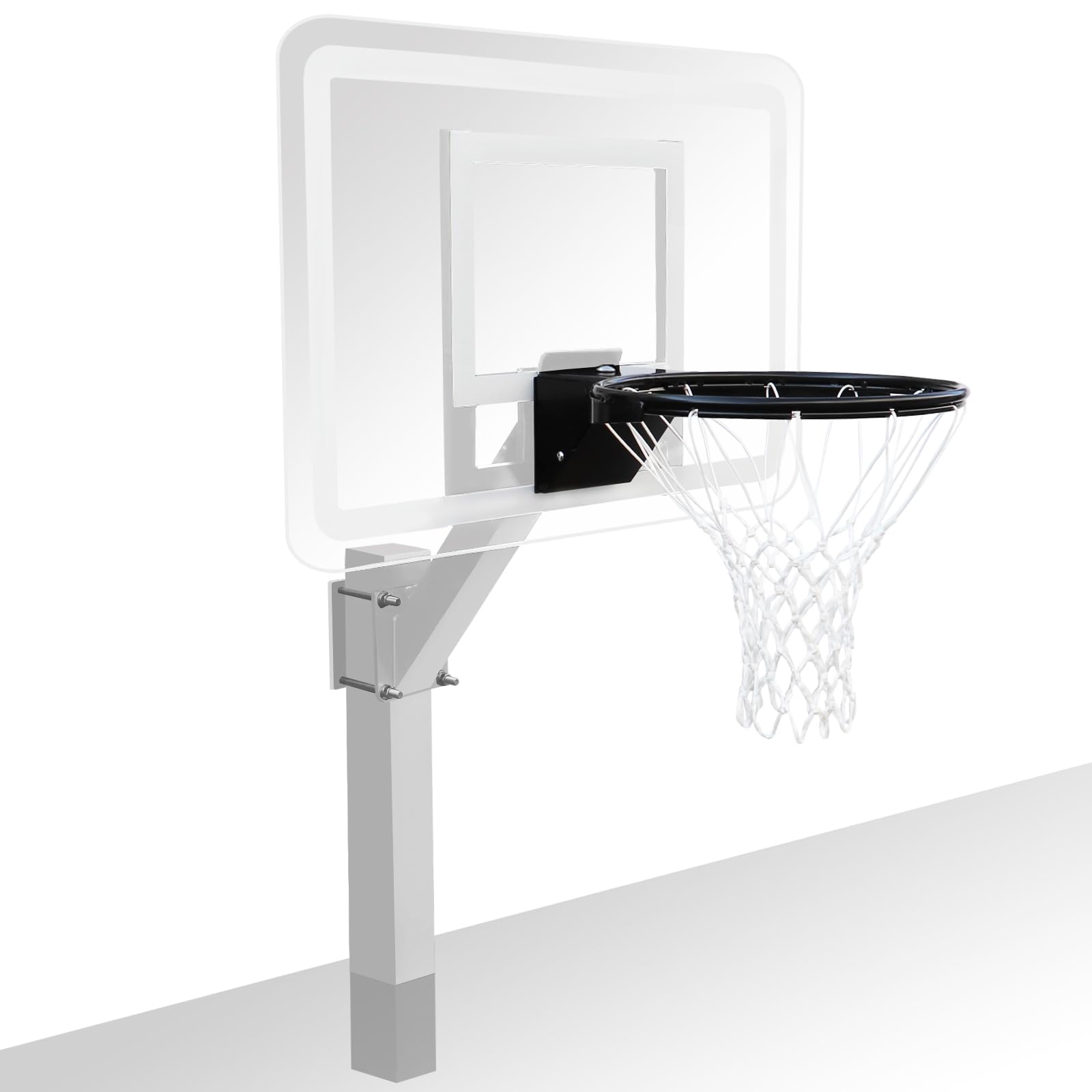 PROGOAL Aluminum Shot and Dunk Poolside Basketball Hoop - In Ground Removable Rust-Resistant Adjustable Height Pool Basketball Game System with Clear