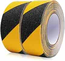 Nastro Antiscivolo Giallo E Nero - 2 Rotoli Da 5 Cm X 10 M + Rullo Di Gomma