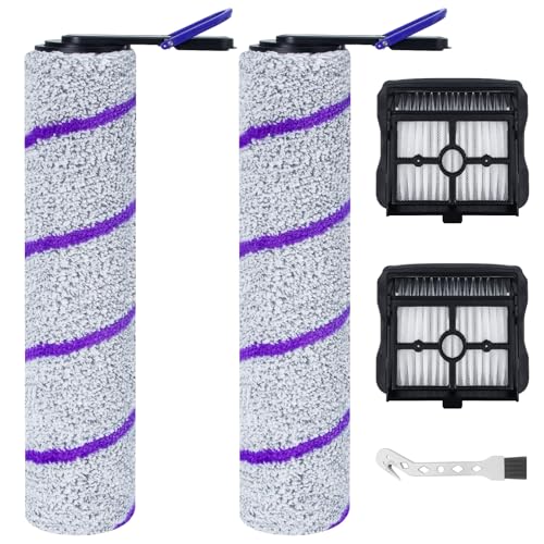Fixbetter Rouleau de brosse de rechange et Filtre HEPA pour Rowenta X-Clean 10 / NARWAL S20 Pro Aspirateur Laveur, 2 rouleaux de brosse + 2 filtres HEPA + 1...