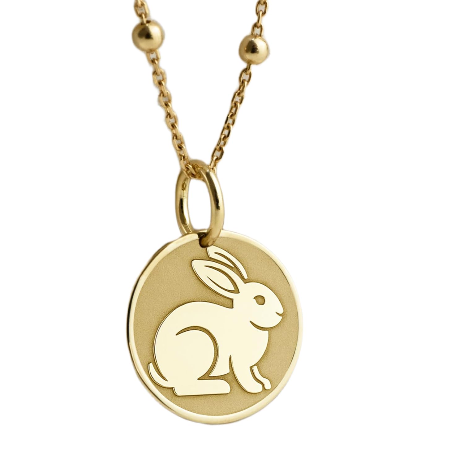 Collier pendentif pièce lapin gravée, le cadeau idéal - 4