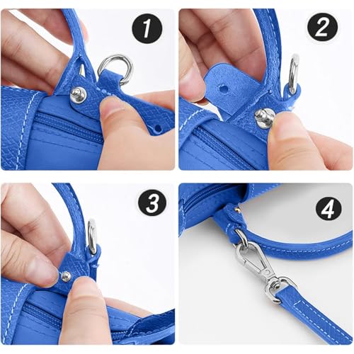 Image of Bag Leather Purse Strap Replacement Crossbody Shoulder Straps for MINI Pouch, No Damage Conversion Kits Accessories (MINI-Brilliant Blue-S)