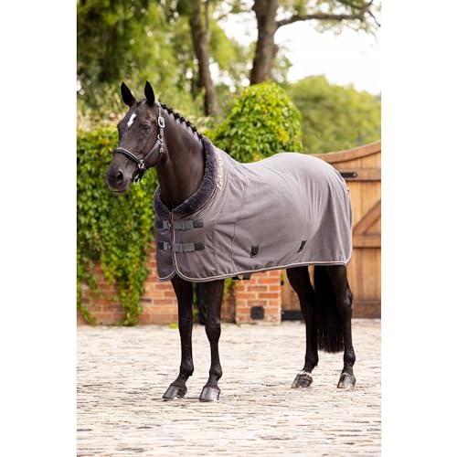 Tapis de luxe en polaire LeMieux Graphite cheval séchage
