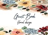  Guest Book floral design: Watercolor Spring Floral ,Size 8.25\