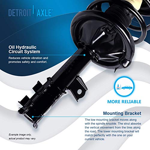 Image of Detroit Axle - Front Struts for 2007-2010 Hyundai Elantra Complete 2 Struts with Coil Spring 2008 2009 Replacement Left & Right Quick Install Ready Strut Shock Assembly