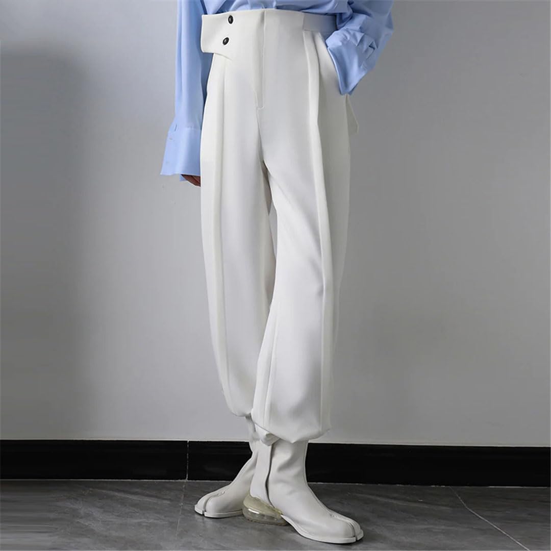 Vogrtcc Pantalones Casuales para Hombre Pantalones De Cintura Irregular De Cintura Alta