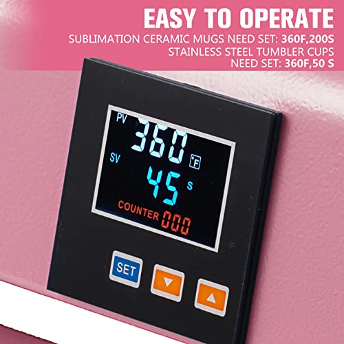 Hitgrand 30 Oz Tumbler Heat Press Machine, Tumbler Press For 30 Oz 20 Oz 16 Oz 11 Oz Straight Sublimation Blanks Skinny Tumbler, Diy Cup Mug Heat Press Machine For Skinny Tumblers Pink #TOP4