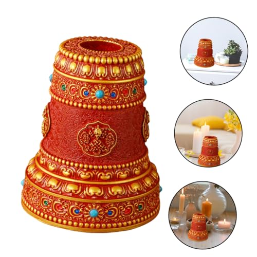 Support de roue de prière décor lotus cadeau bouddhiste spirituel - 6
