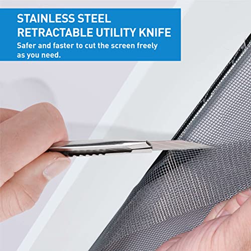 Homwmpa Screen Repair Kit, 5 In 1 Screen Tool - Screen Roller Tool, Spline Removal Hook,Screen Clips, Retainer Spline (32 Ft) And Screen Cutter For Replacing & Installing Door And Window Screens #TOP7