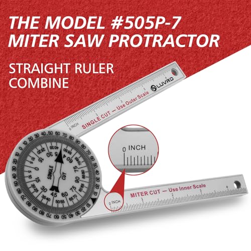 Miter Saw Protractor, Professional Miter Angle Finder for Woodworking Replaces the Model #505P-7 Miter Protractor Angle Finder with Measuring Rulers for Carpentry, Crown Molding Tool, Baseboard by LUVRD - Used condition - Image 6
