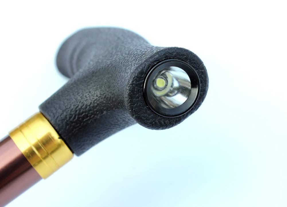 MRKU Bastón para Caminar, Independiente, bastón para Caminar con luz LED, bastón Ajustable para Padres, Madres, Regalos para Hombres y Mujeres, Hermoso Paisaje Negro