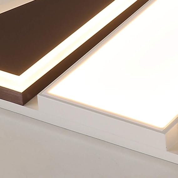 Chandelier LED Square Triangle Rectangle Chandelier Aluminium Acrylic Ceiling Lamp Brown White Yellow Warm Light Dining (Color : Warm Light)