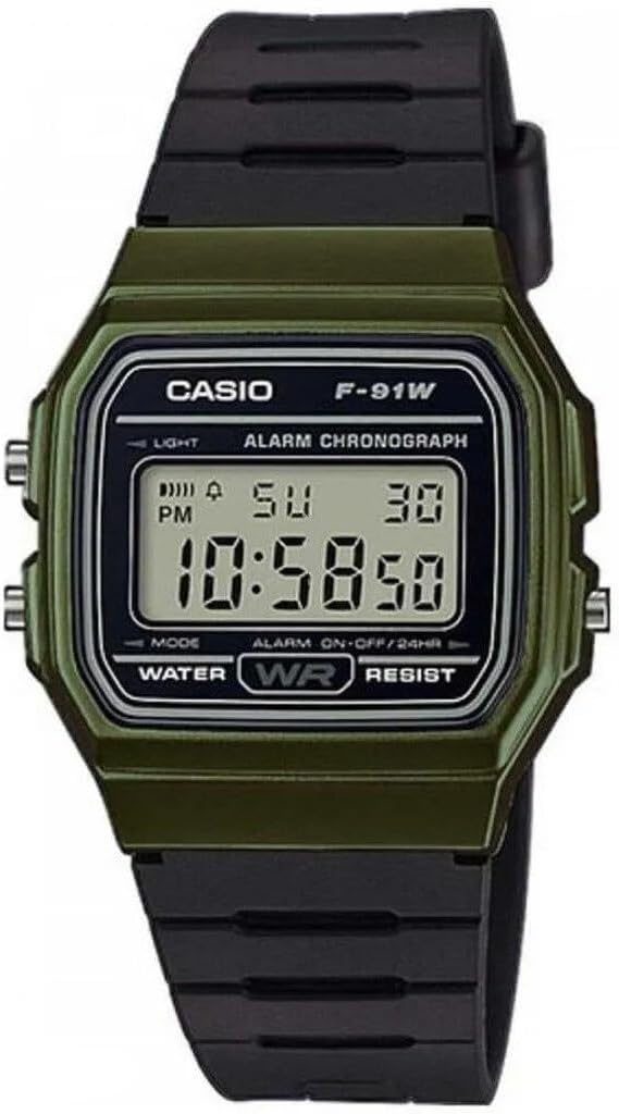Casio F91W Series Reloj Digital Resistente al Agua Luz LED