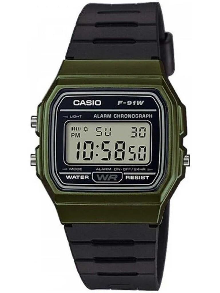 CasioF91W Series | Digital Watch | Water Resistant | LED Light | 1/100 SEC Stopwatch | Regular Time Keeping (HR, Min, SEC, PM, Date, Day) | Daily Alarm | Lightweight | 7 Year Battery