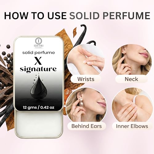 Image of Solid Perfume X Signature | Signature blend | Alcohol Free Wax Perfume Balm, Long Lasting Pocket Fragrance Tin 12g, Non Greasy Smooth Glide, Travel Friendly | perfect for gifting