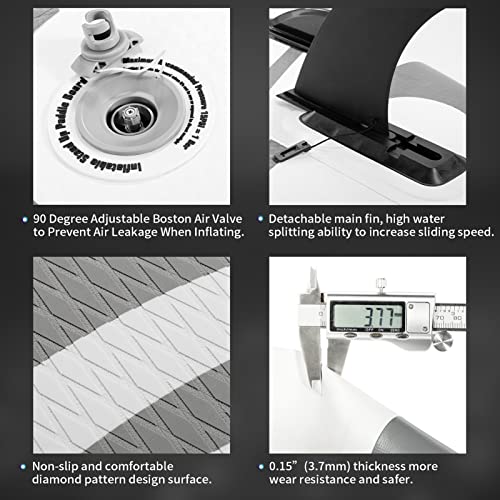 Snario Prancha de stand up paddle inflável antiderrapante SUP para todos os níveis de habilidade Pra