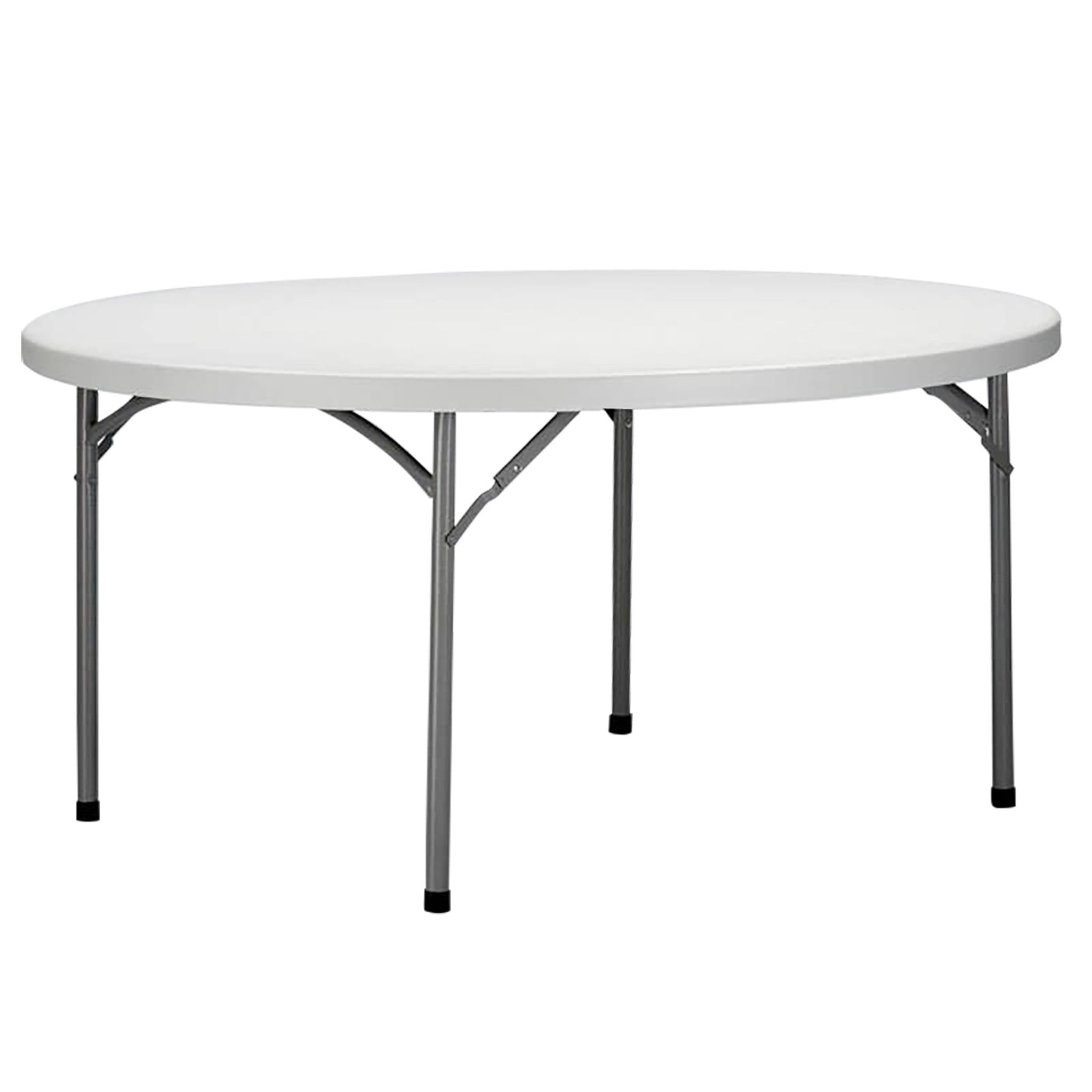 milani home - tavolo catering, rotondo, pieghevole, 4 posti, salvaspazio, acciaio e ABS, bianco, diametro 120 cm