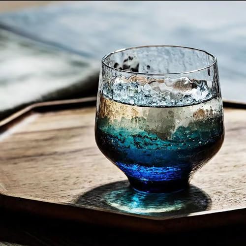 Set de 6 vasos de cristal sin plomo diseño cielo estrellado miniatura 3