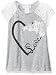BTween Girls' Little Girls' Short Sleeve Top with Lace Sleeves and Love Screen