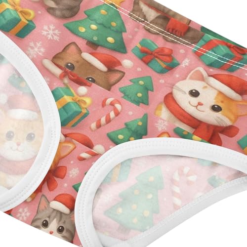 Joisal Cute Cats Santa Scarves Girls Underwear Toddler 2t Cotton Little Girl Panties Designer Kids Briefs Undies4