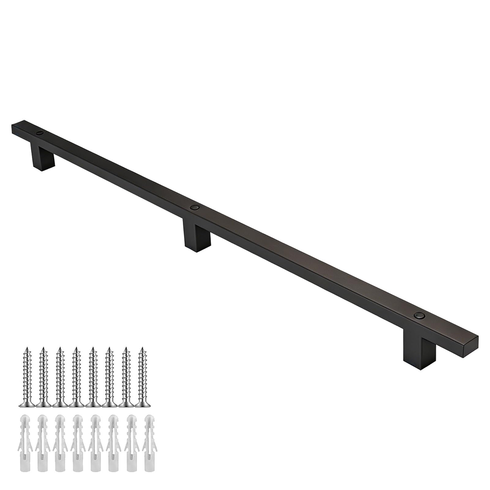 Drsyffsup One Color 30Cm-600Cm Handrails For Stairs, Wall Mounted Staircase Banister Railings For Indoor & Outdoor Steps, Industrial Black Wrought Iron Safety Grab Bar With Mounting Fittings(1Ft/30Cm)
